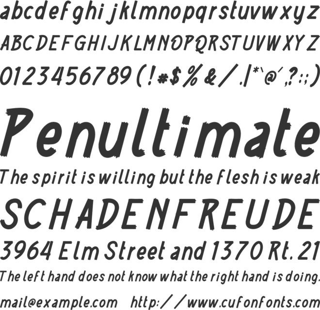 Sunblood font preview