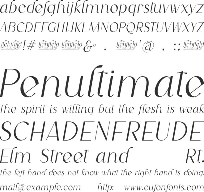 Lichfield font preview