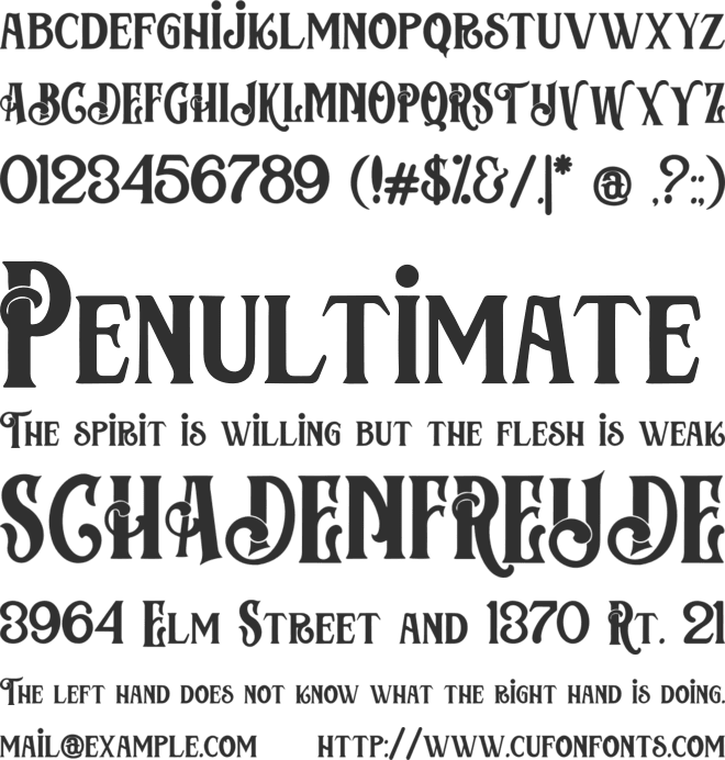 Cosiris cure font preview