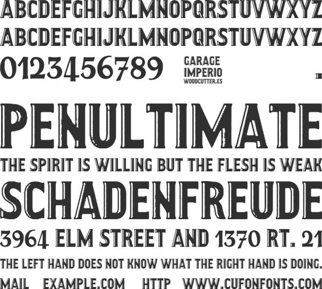 GARAGE IMPERIO font preview