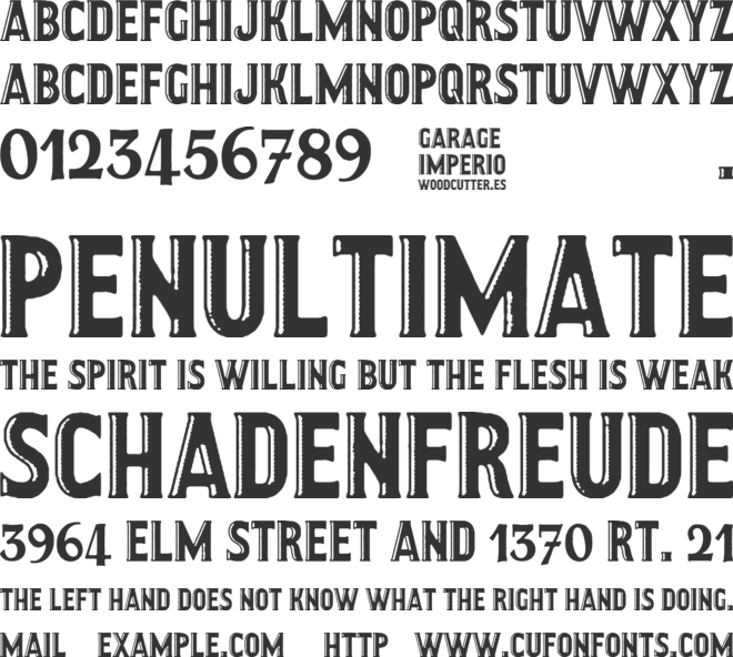 GARAGE IMPERIO font preview