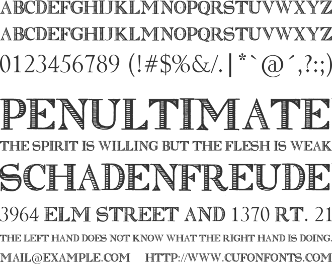 Clasica Striped by Marta van Ec font preview