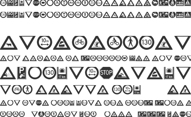 traffic signs tfb font preview