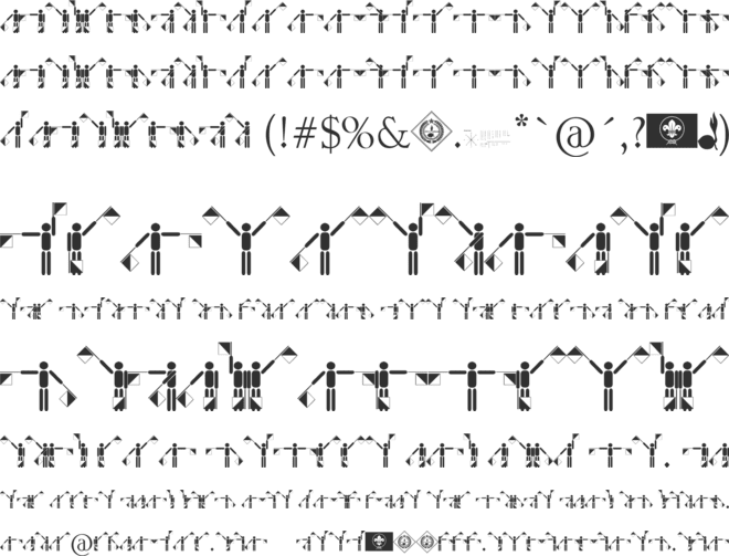 Semaphore Pramuka font preview