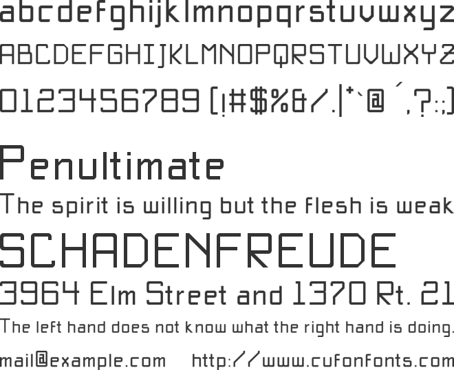 B font preview