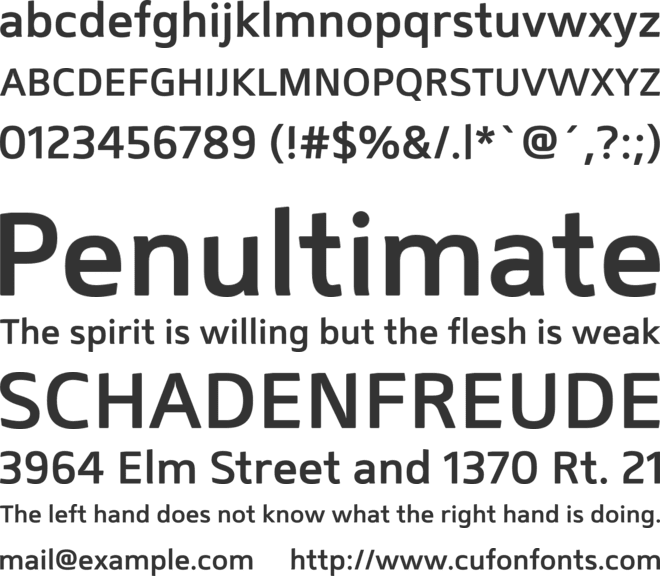 Mentone font preview