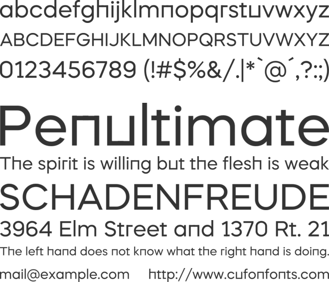 Romania font preview