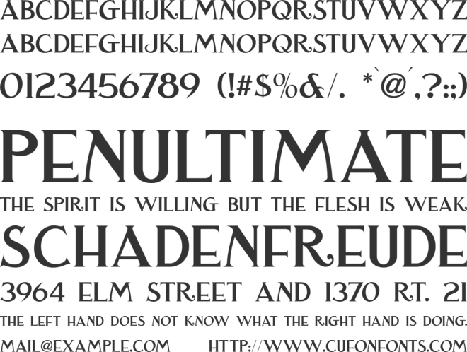 Westfield Nouveau JNL font preview
