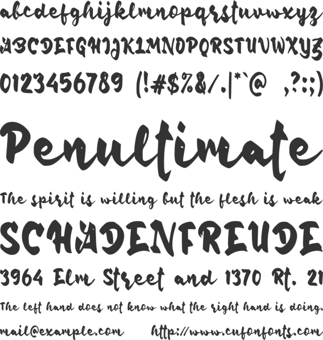 d Depan font preview