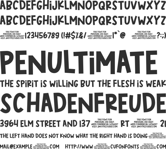 CheekyChic_PERSONALUSE font preview
