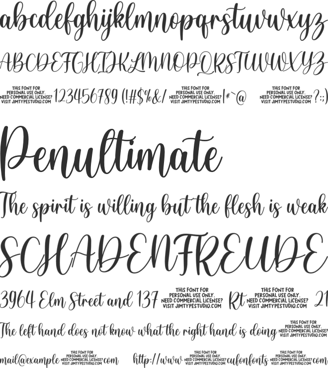 SouthCalistoga_PERSONALUSE font preview