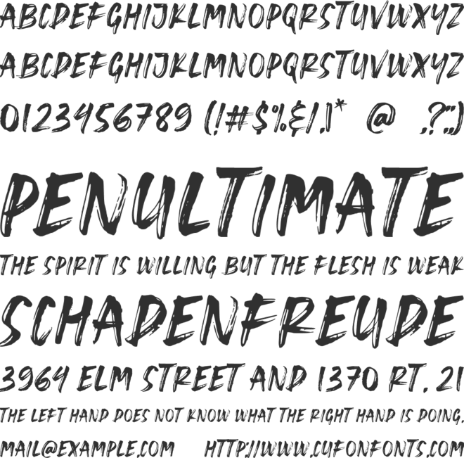 Great Brush font preview