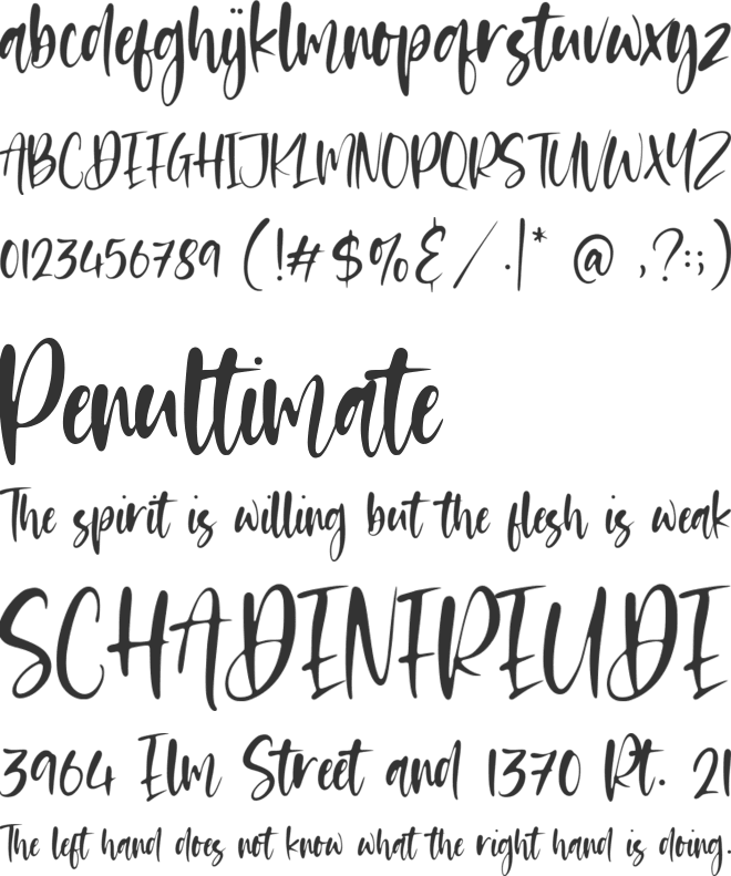 Dreams Hunter font preview