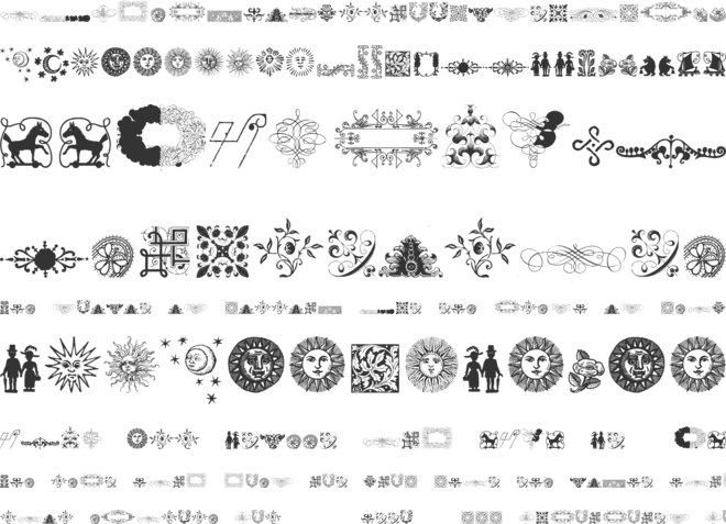 Rough Ornaments Free font preview