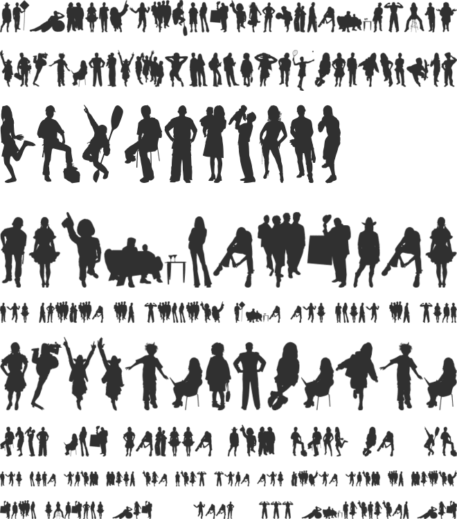 Human Silhouettes Free Six font preview
