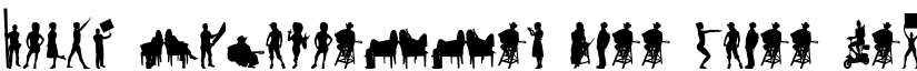 Human Silhouettes Free Three Regular font