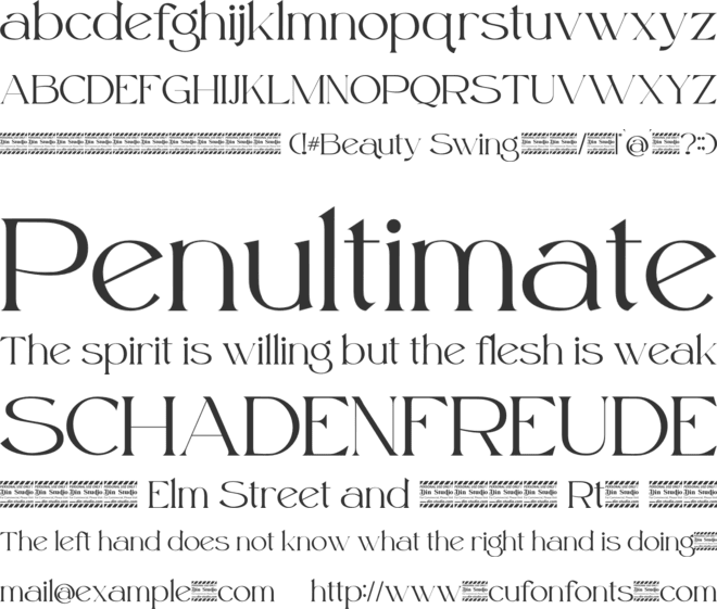 Beauty Swing Personal Use font preview