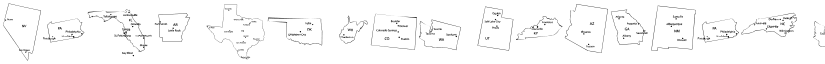 Maps of USA Regular font