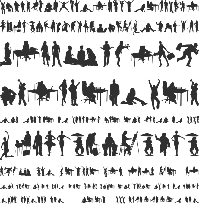 Human Silhouettes Free Two font preview