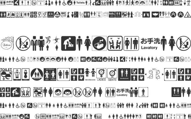 restroom signs tfb font preview