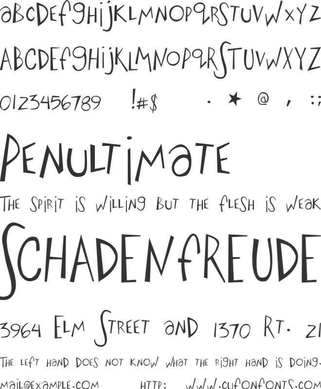 Big Fish Ensemble font preview