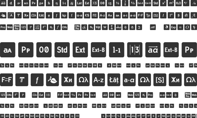 Icons OpenType font preview