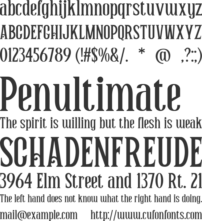 Billy Money font preview