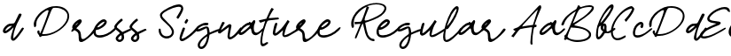 d Dress Signature Regular font