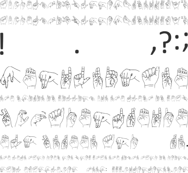 Lengua Senas Colombiana font preview