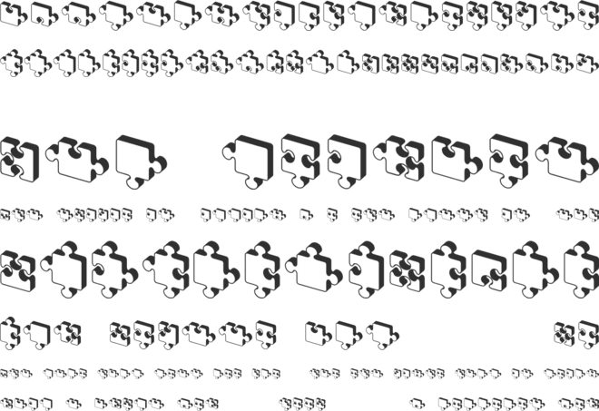 Jigsaw Puzzles 3D font preview