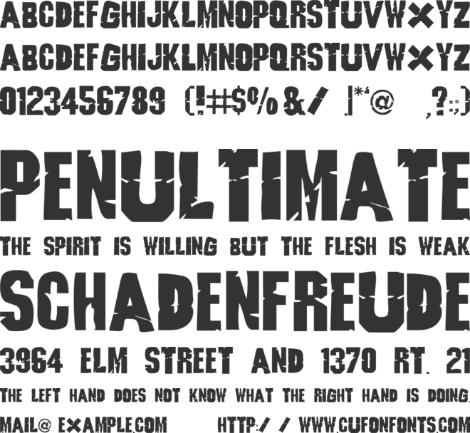 Godzilla font preview