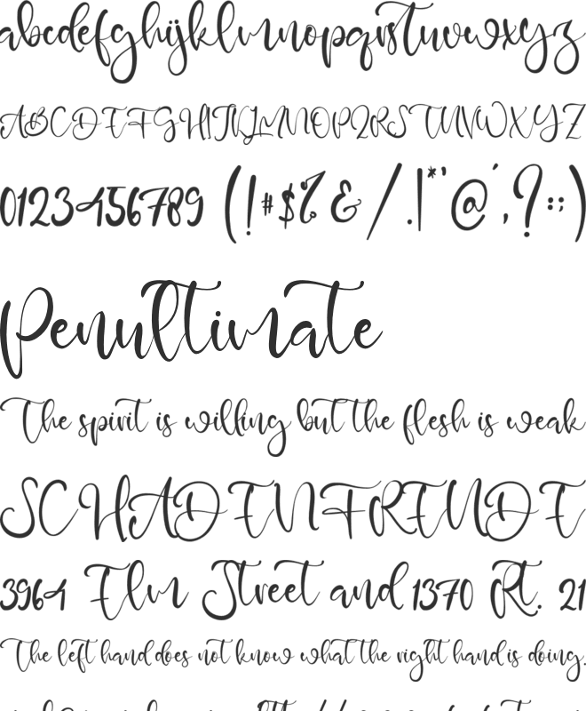 Zahra Lovely font preview