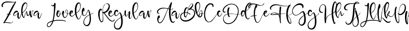 Zahra Lovely Regular font