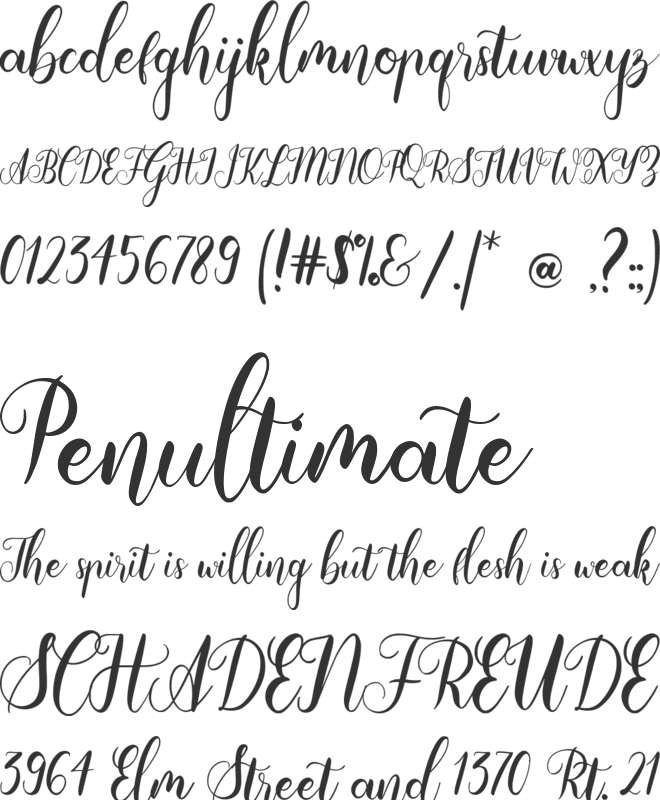 EmilaScript font preview