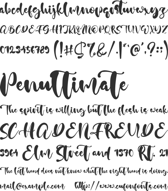 Claudia Jane font preview