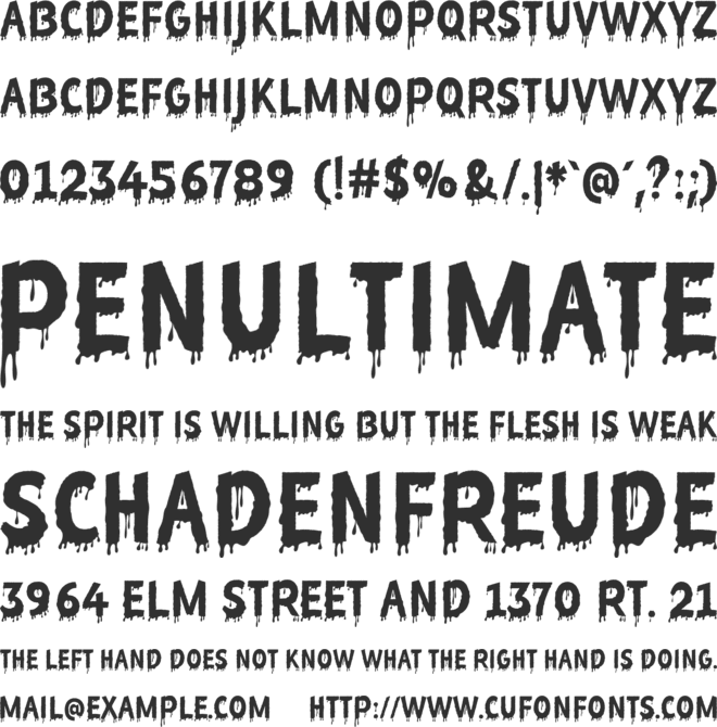 Slime and Blood font preview