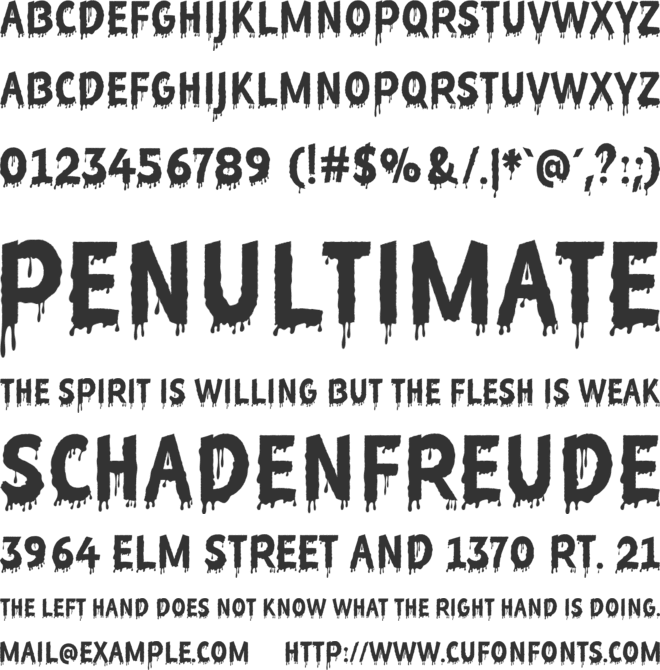 Slime and Blood font preview