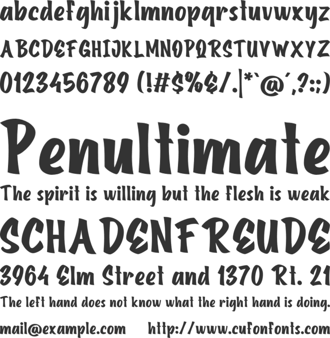 Bostana font preview