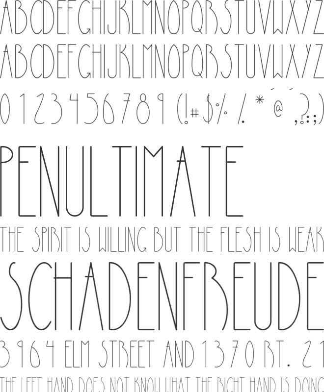 La Piedrita font preview