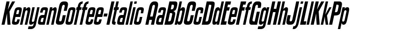 KenyanCoffee-Italic font