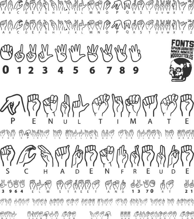 American Sign Lenguage font preview