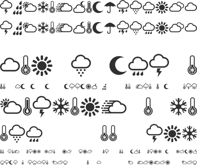 Weather Symbols font preview