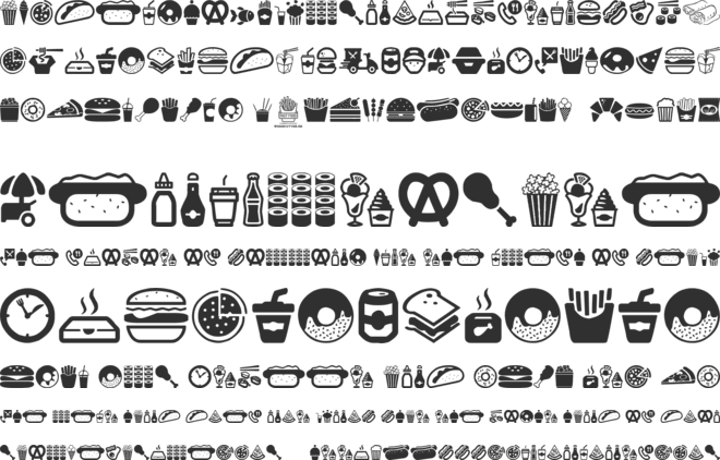 Fast Food Icons font preview