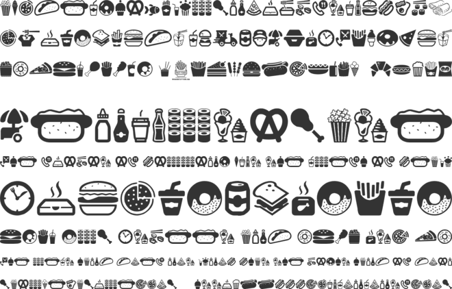 Fast Food Icons font preview