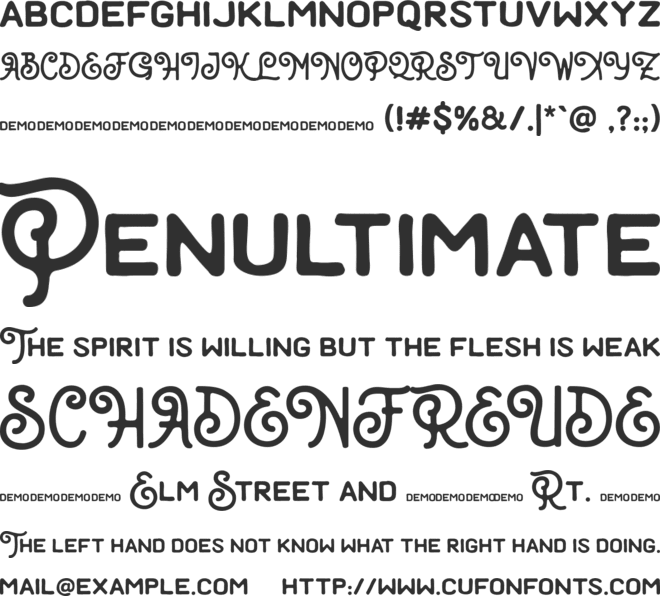 Clarkson demo font preview