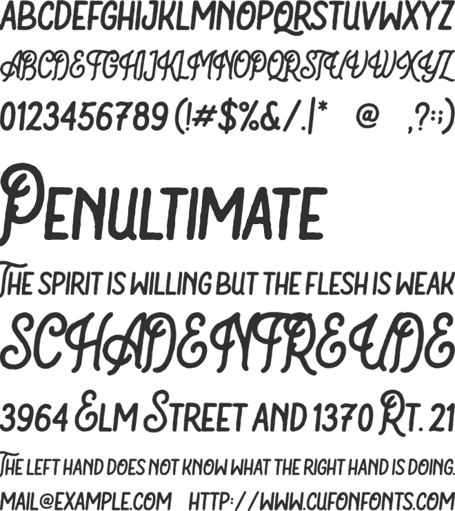 Bartond Typeface Demo font preview