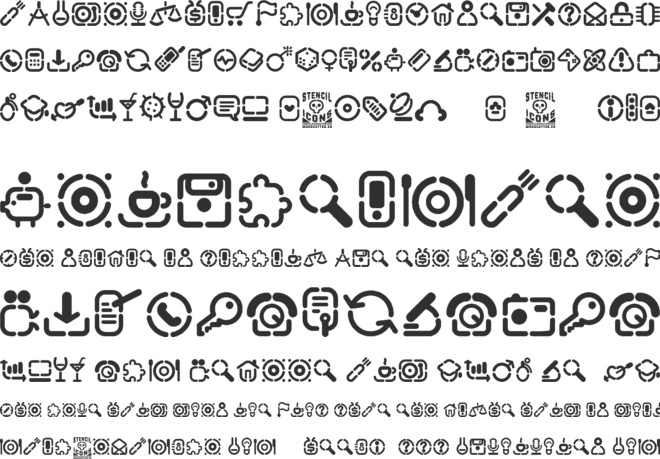 Stencil Icons font preview