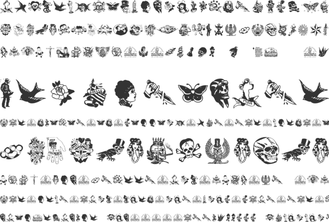 Tattoo Vieja Escuela 1 font preview