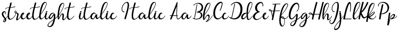 streetlight italic Italic font