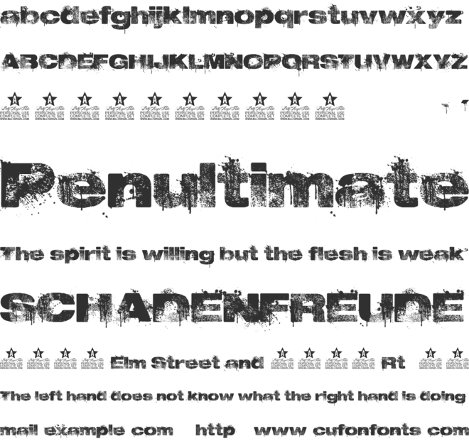 BLOODSTAIN PERSONAL USE font preview
